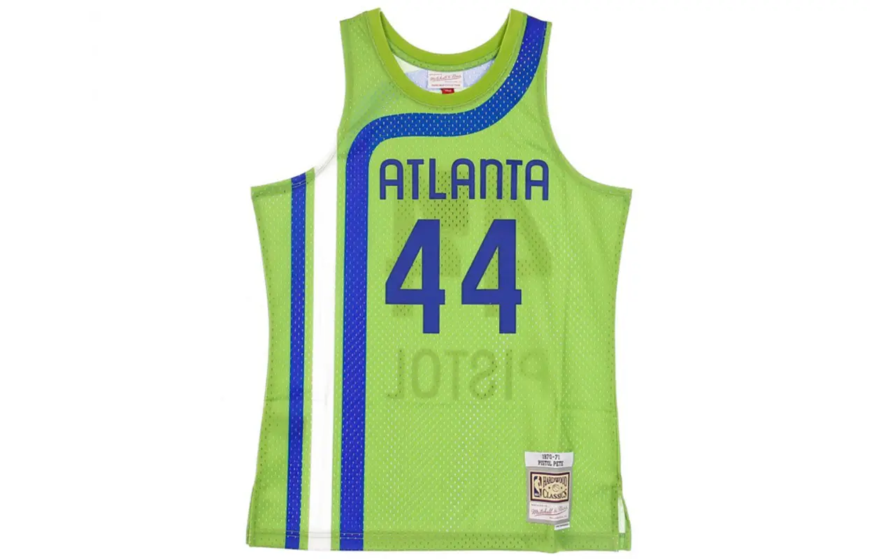 

Майка баскетбольная Mitchell & Ness 1970/71 Hardwood Classics Pete Maravich Atlanta Hawks Swingman, цвет травяной зелёный