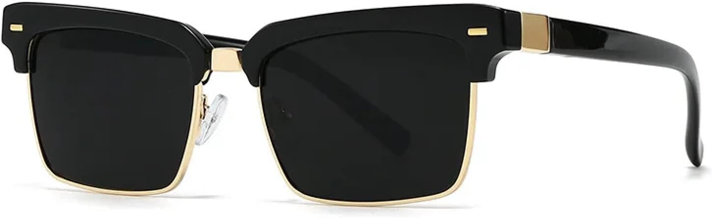 

Модные женские солнцезащитные очки в стиле ретро с заклепками, мужские прозрачные с градиентом, оттенки шампанского, защита от УФ-излучения UV400 VVTWSSW, C2 Black Black