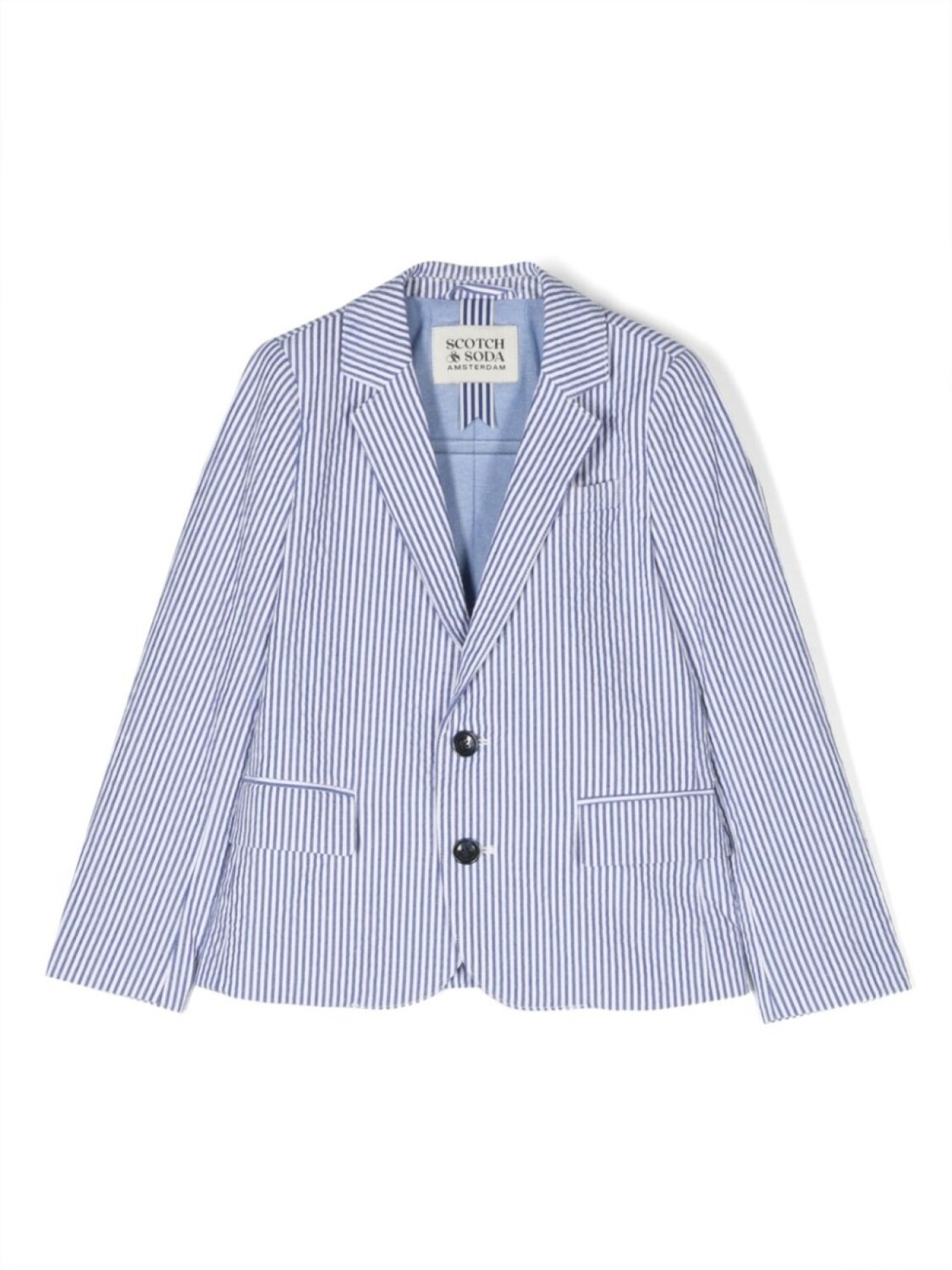 

Однобортный блейзер в полоску Scotch & Soda, синий