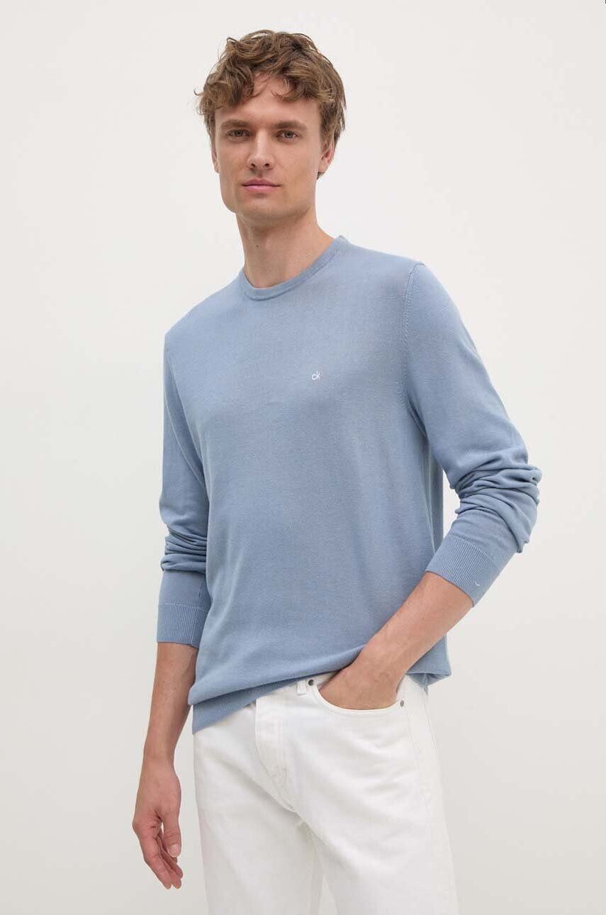 

Свитер Calvin Klein с добавлением шелка, синий