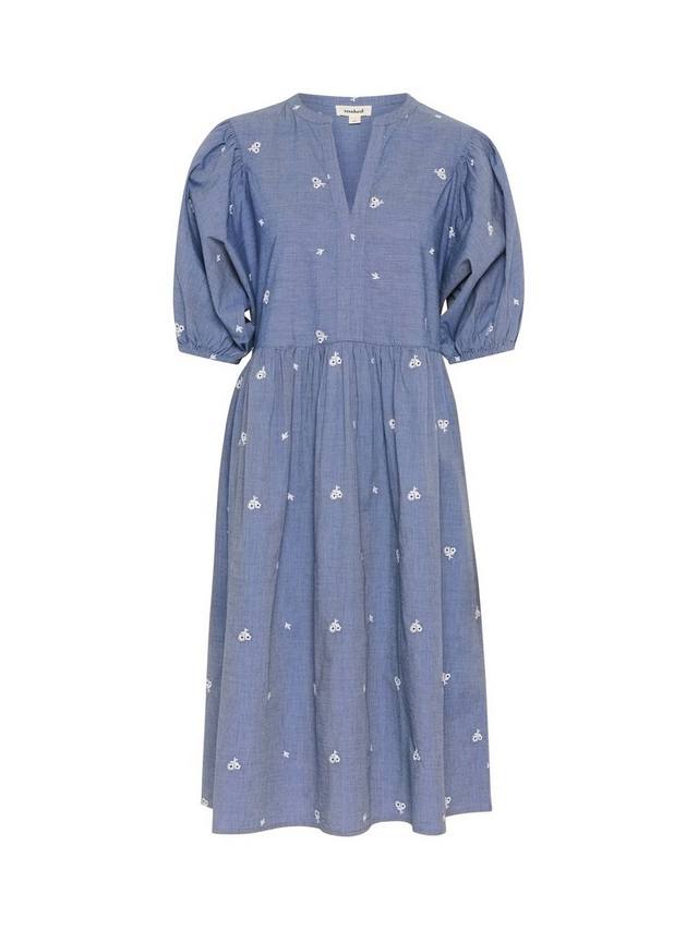 

Вышитое джинсовое платье миди Elly Josie Soaked In Luxury, Medium Blue Denim