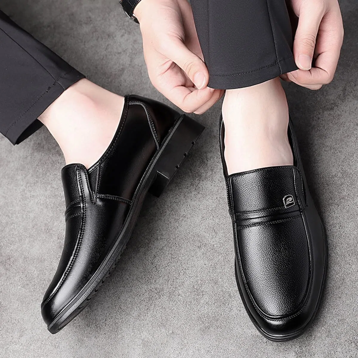 Мужские лоферы повседневные, туфли без шнурков, Moccasin, Black KYOESCAI — фото 4