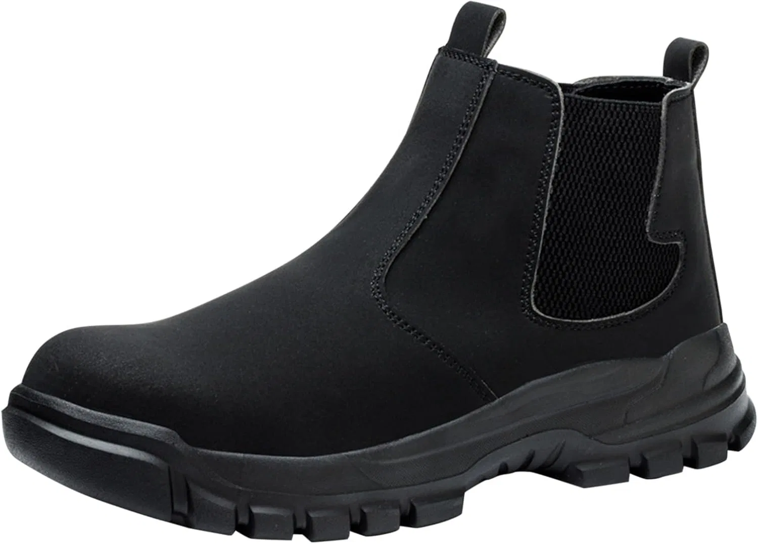 Зимние ботинки Herren Elegant Arbeitsschuhe Outdoor Sicherheitsschuhe Breite Füße Trekkingschuhe Rutschfeste Desert Boot Warm Kampfstiefel Vegan Sicherheitsstiefel,Stiefel Herren Wasserdicht Leder Pu Generic, Schwarz