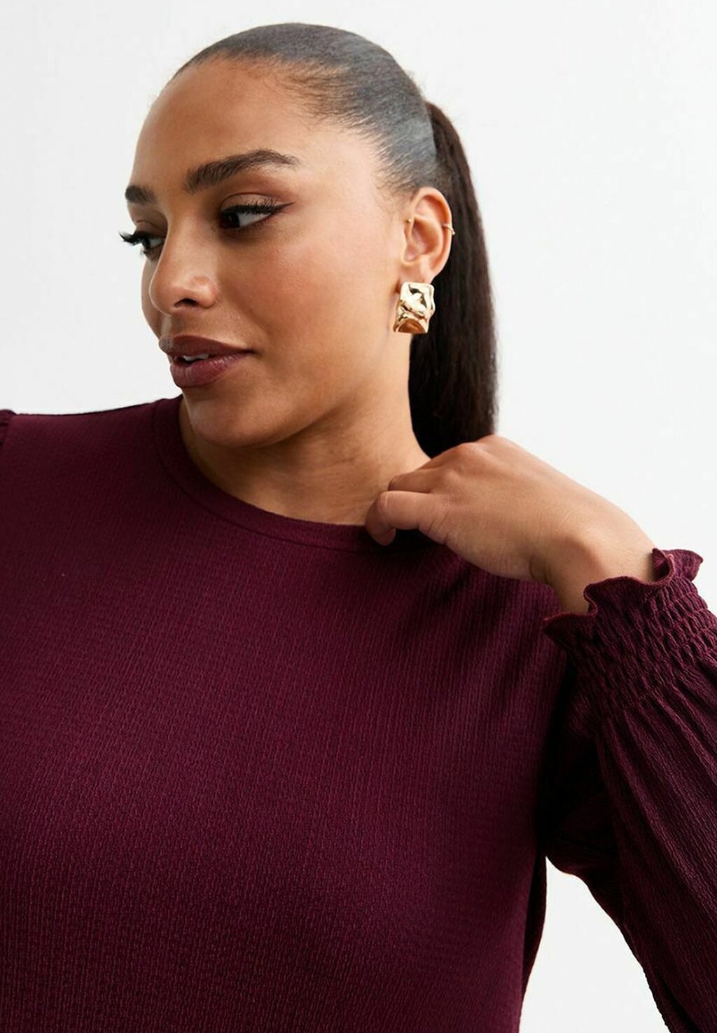

Повседневное платье CURVES CRINKLED MIDI New Look Curves, темно-красный