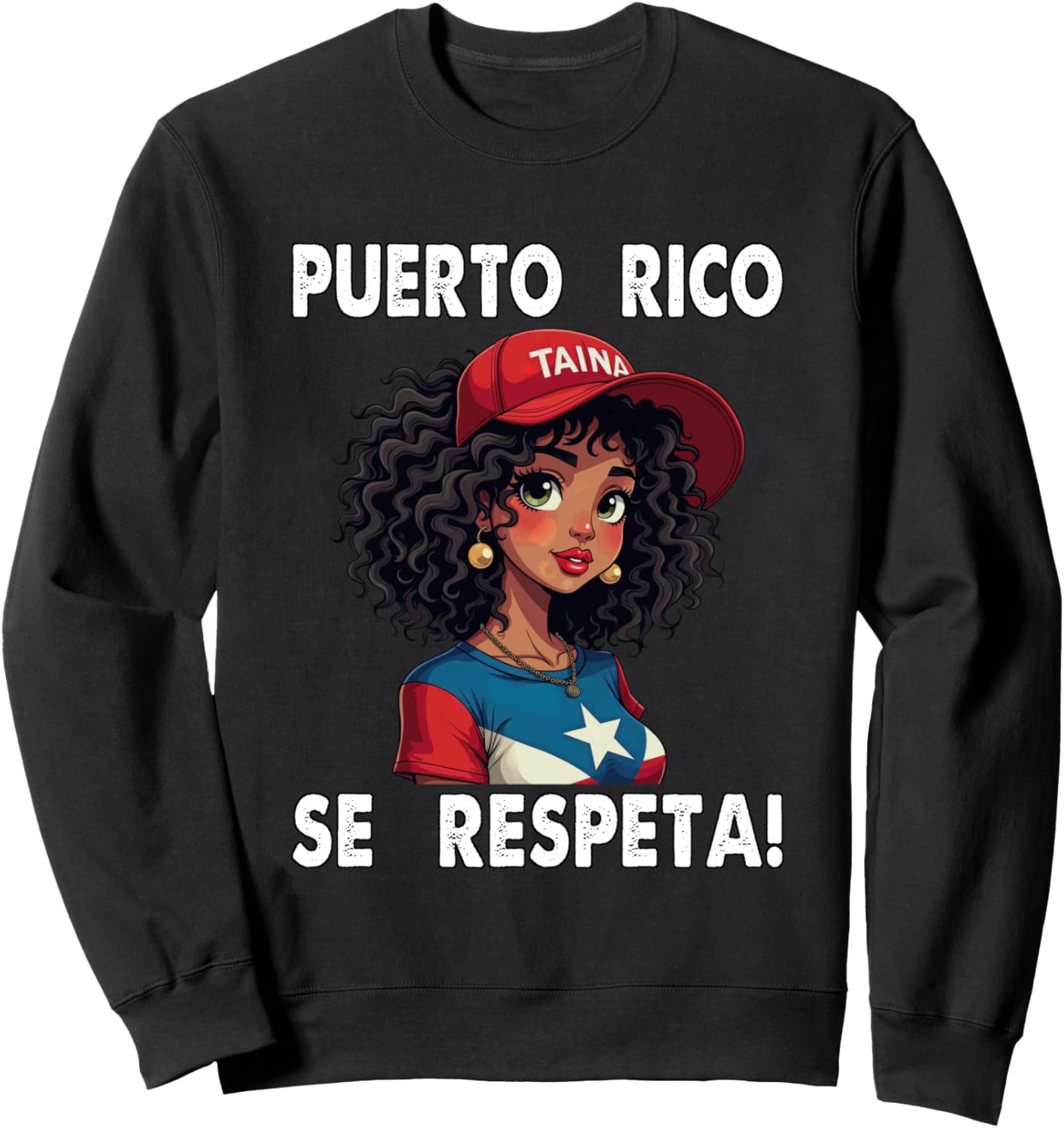 

Толстовка с флагом Пуэрто-Рико Se Respeta Taina в стиле афро Борикуа Puerto Rico Se Respeta Collection, More Here, черный