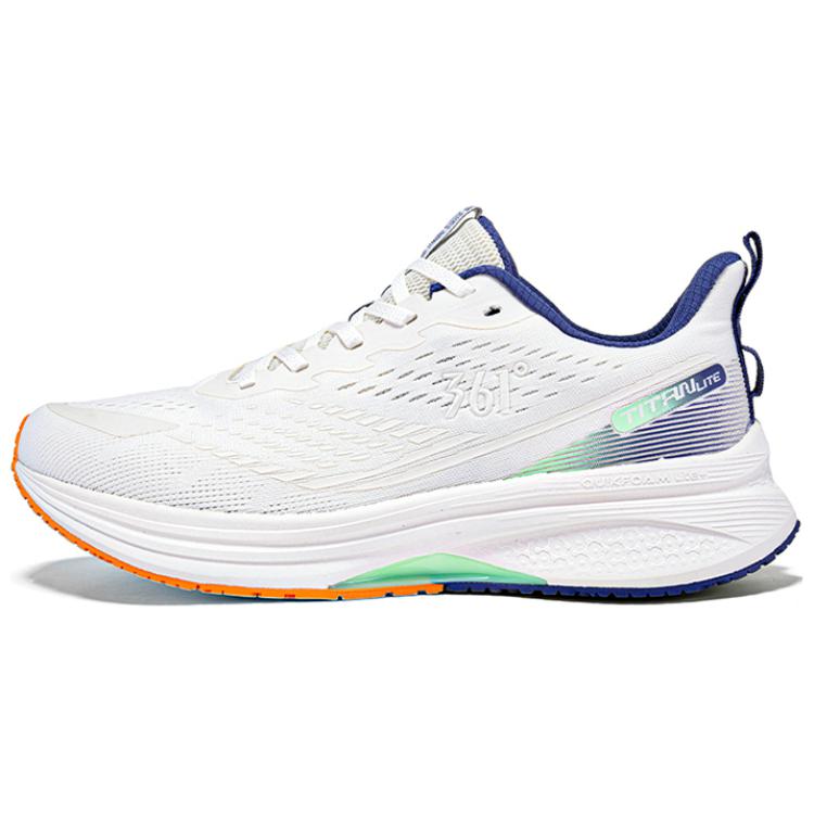 

Антискользящие износостойкие низкие кроссовки для бега мужские бело-синие 361°, Feather White/Midnight Blue