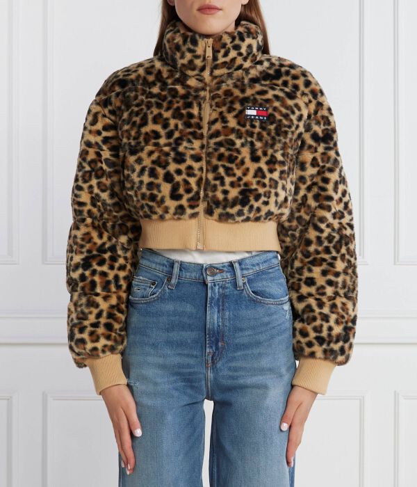 

Куртка из искусственной кожи Cropped fit Tommy Jeans, коричневый