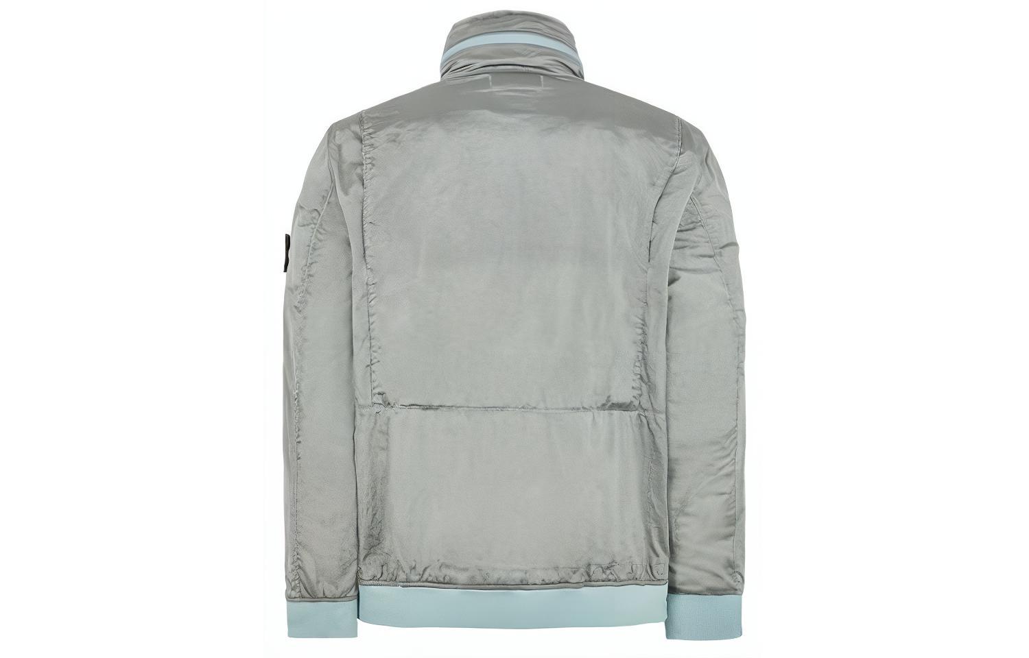 Нашивка с компасом Длинный рукав Бомбер STONE ISLAND, Небесный цвет — фото 3
