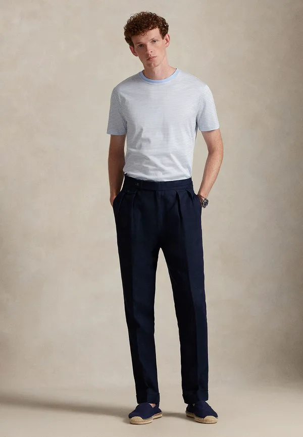 Футболка стандартного кроя в полоску с принтом «лайф» Polo Ralph Lauren, Office Blue/White — фото 2