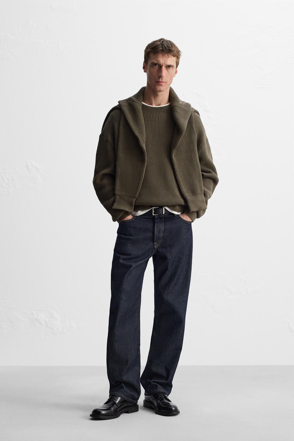 

Свитер из хлопчатобумажной смеси свободного кроя ZARA, хаки