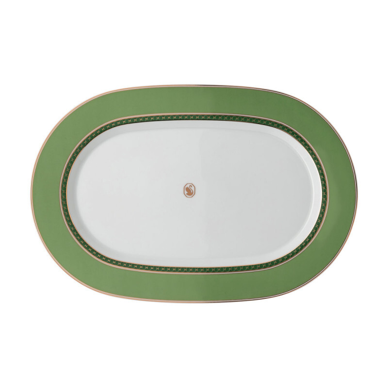 

Swarovski x SIGNUM Тарелка Fern 34 см Rosenthal, белый/золотой/зеленый