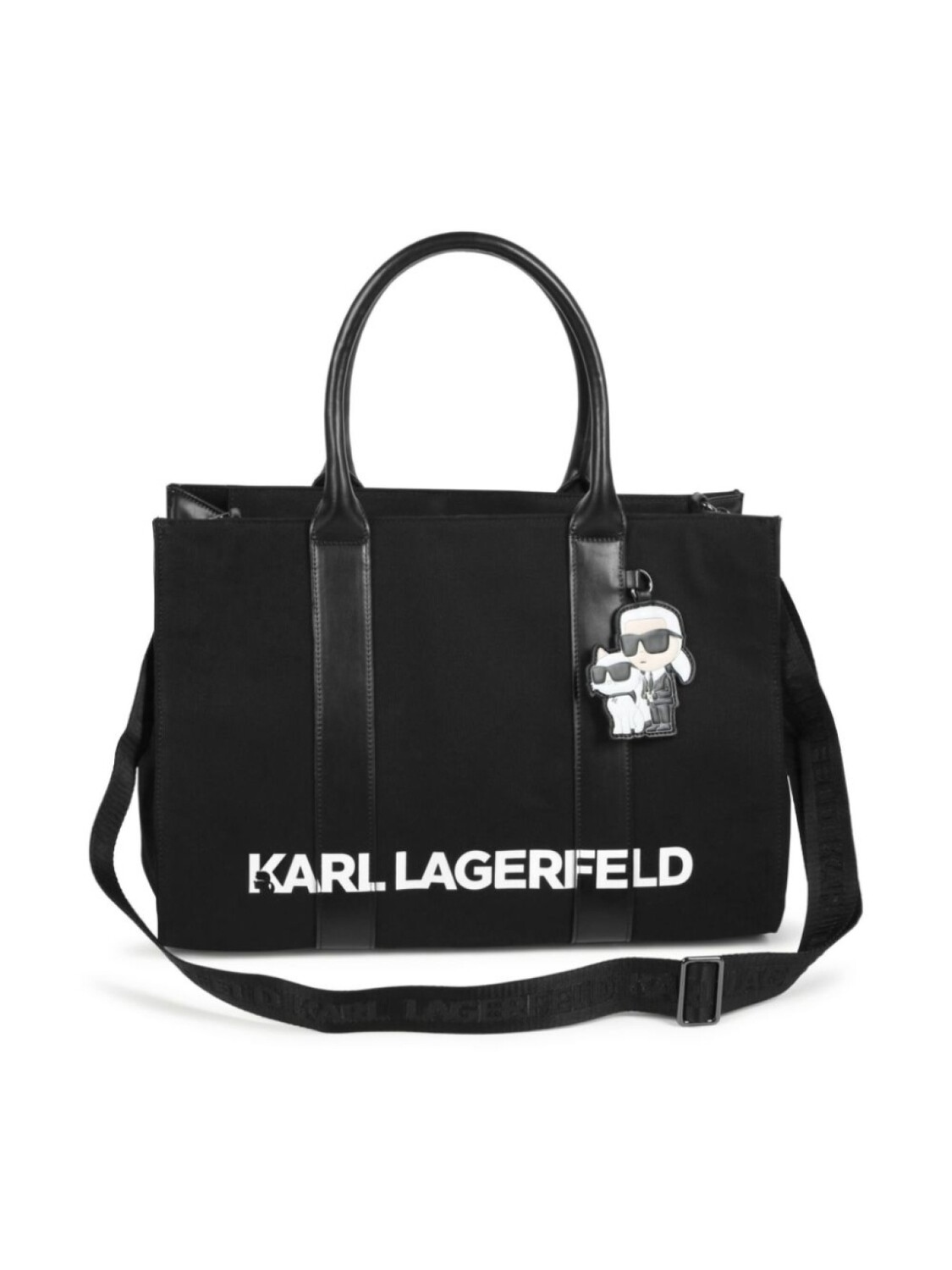 

Детская холщовая сумка для пеленания с логотипом Karl Lagerfeld Kids, черный