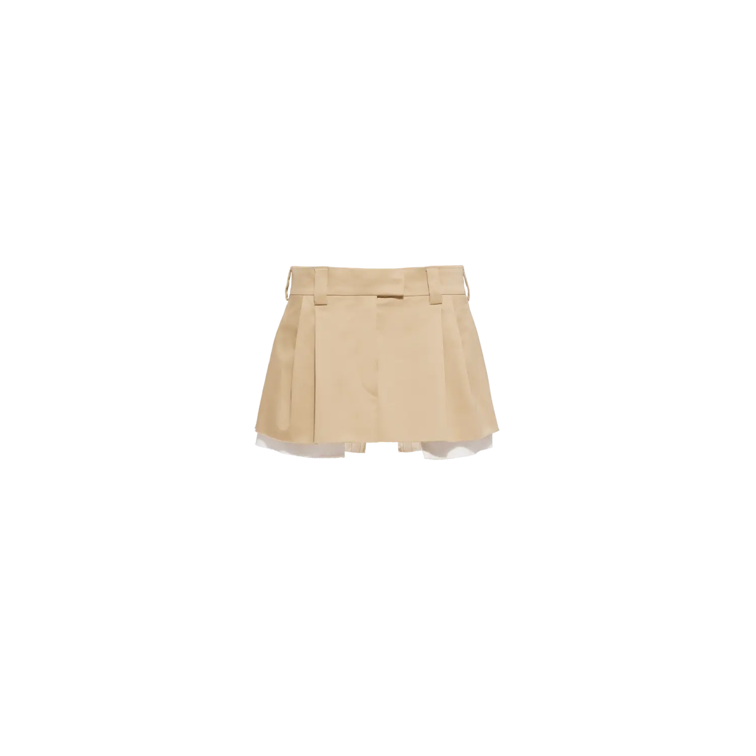 

Мини-юбка чинос с вышитым логотипом MIU MIU, шнур