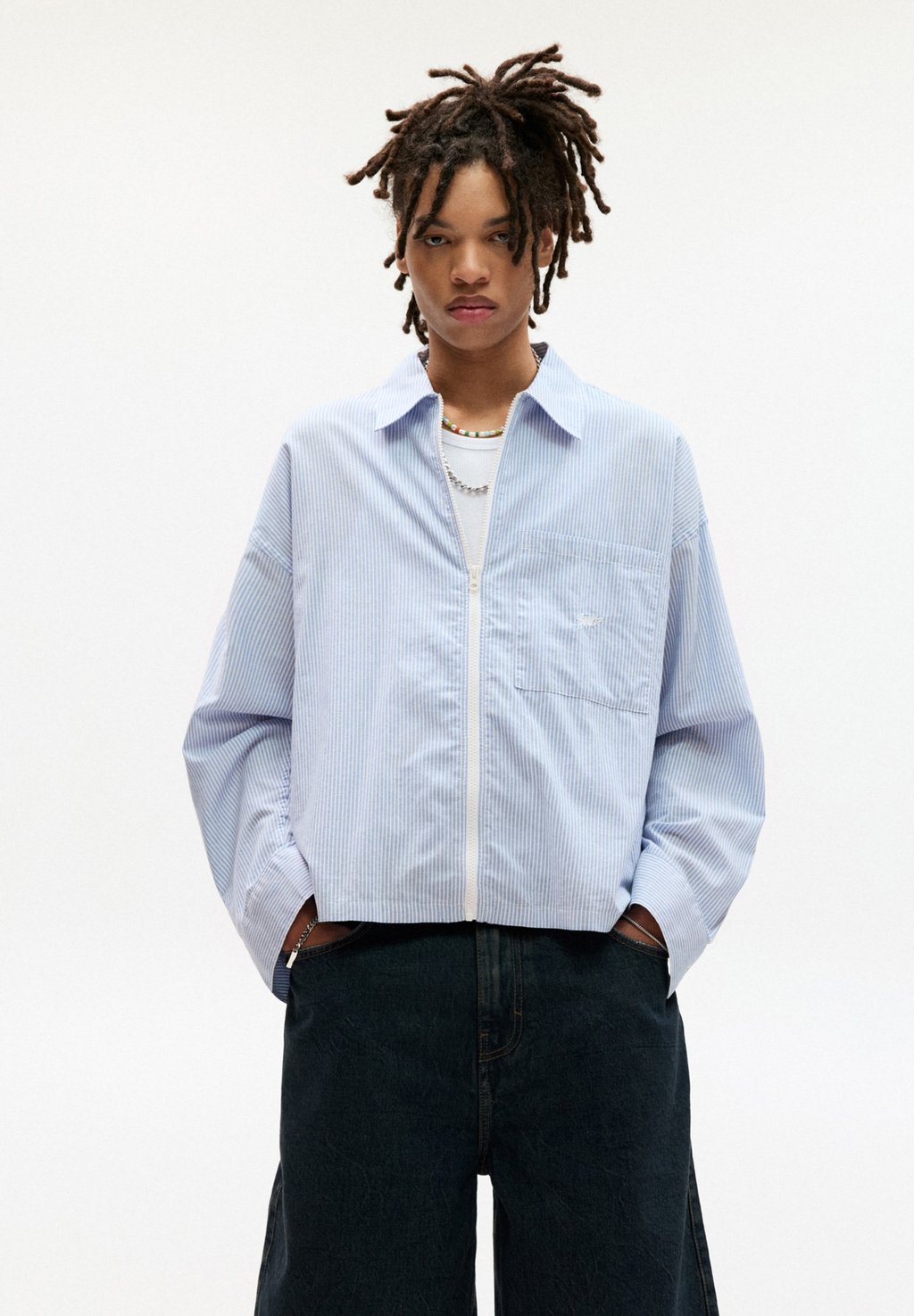 

Рубашка PULL&BEAR, синий