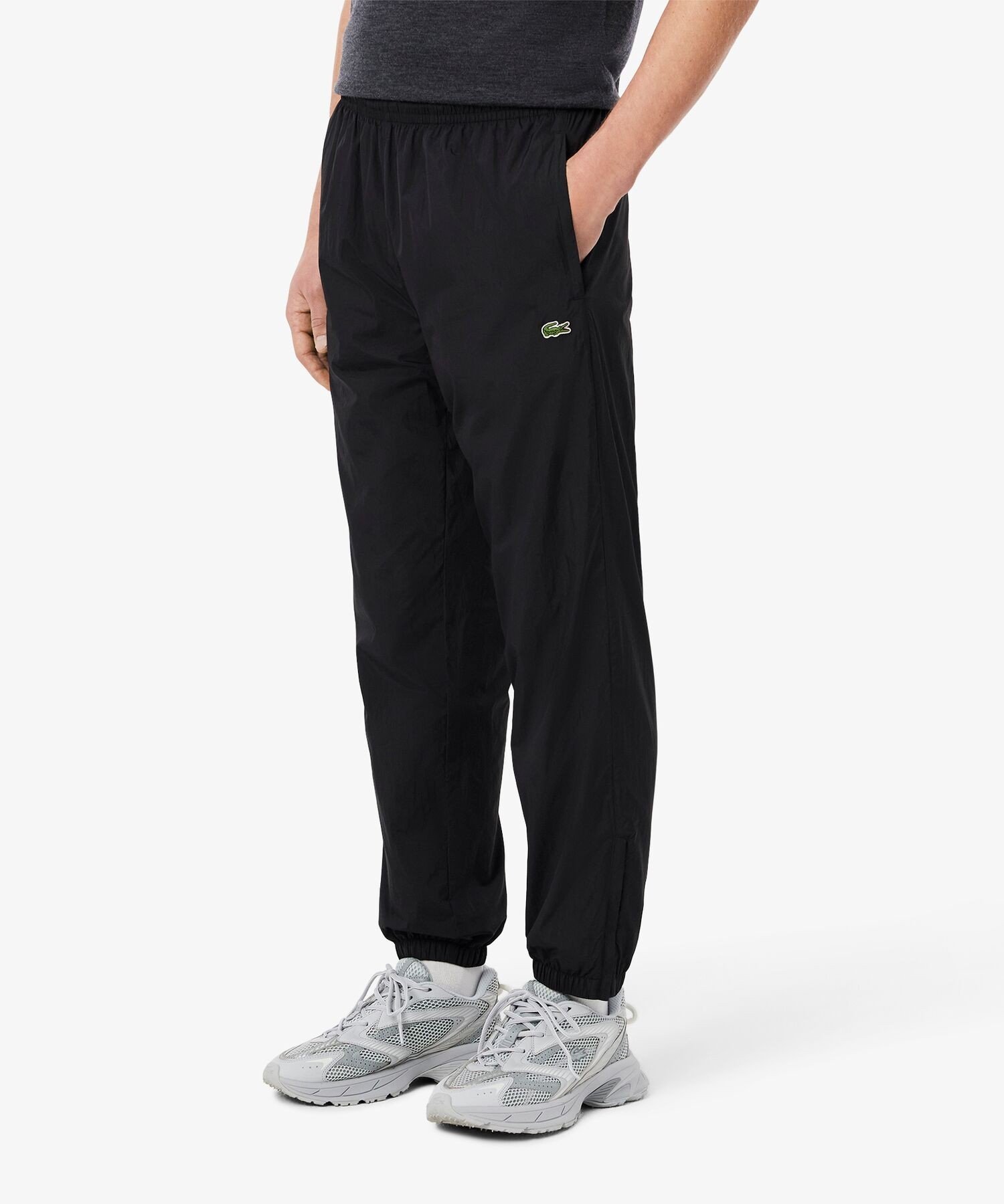 Легкие, водоотталкивающие спортивные брюки из обработанного нейлона LACOSTE, Black
