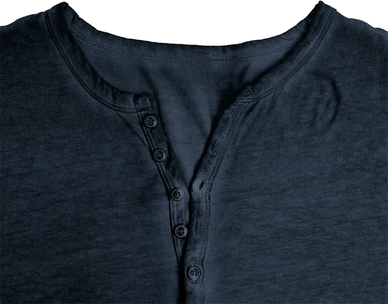 Футболка Basic Tees для мужчин, ретро, с длинным рукавом, Henley, Slim Fit, Plus Size — фото 2