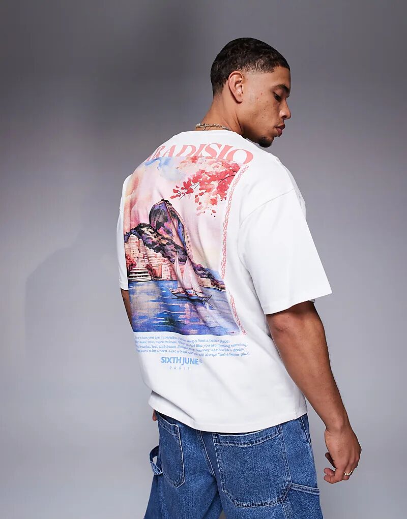 

Футболка с принтом на спине Sixth June Paradisio белого цвета