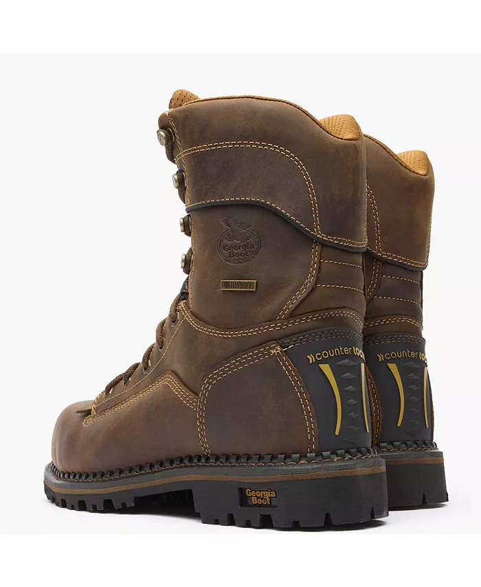 Мужские рабочие ботинки AMP LT Low Heel Logger Composite Toe Waterproof Georgia Boot, коричневый — фото 3