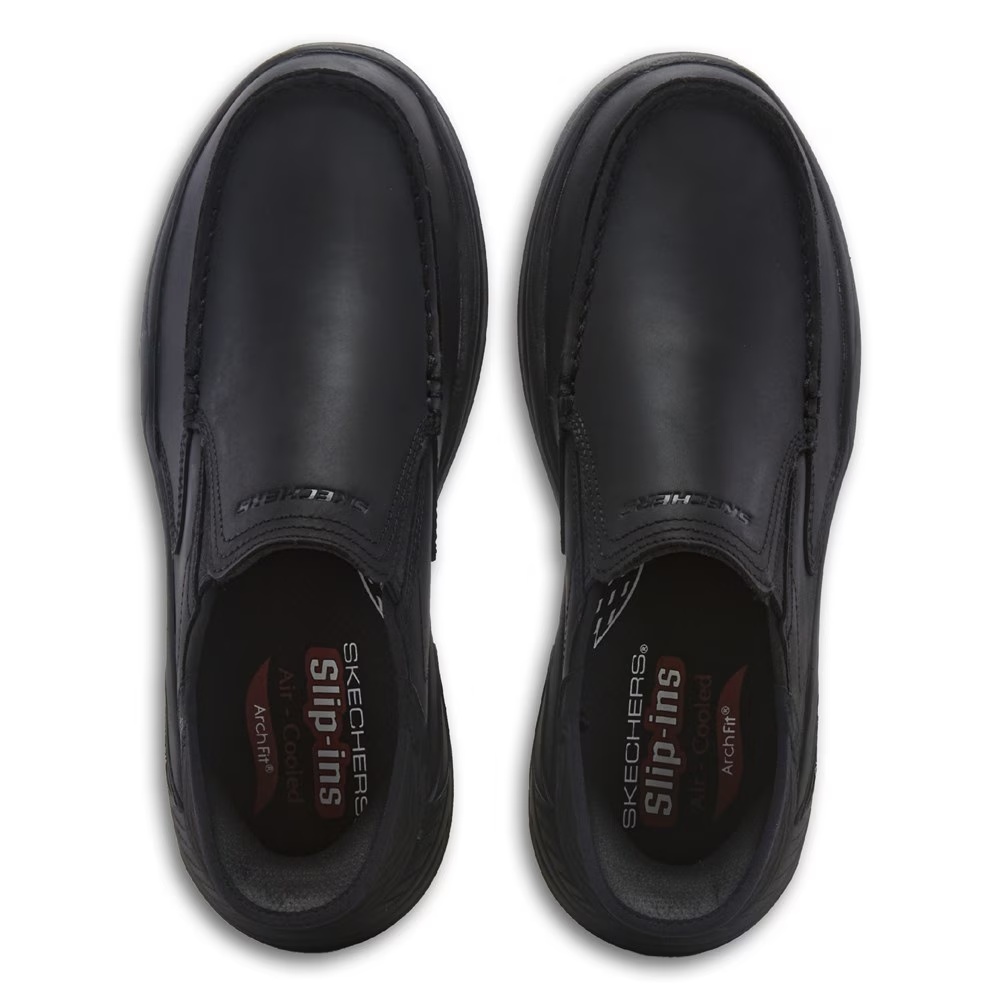 Кожаные туфли без шнуровки с арочной поддержкой Skechers Slip-Ins Arch Fit Motley, черный — фото 4