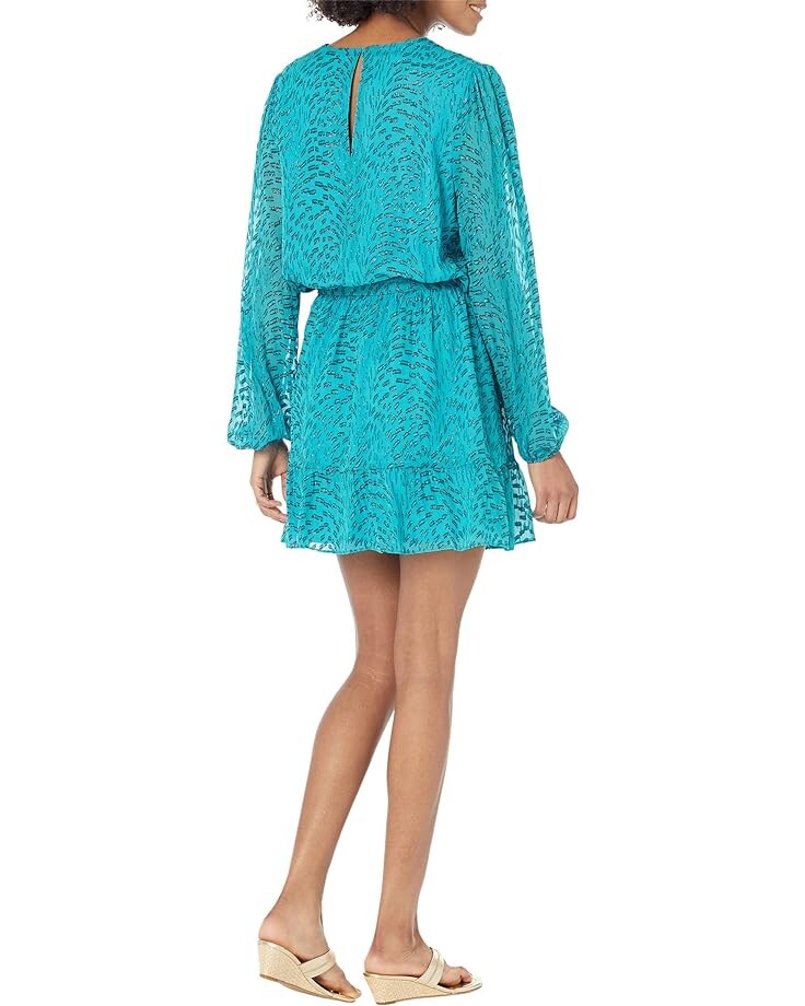 

Платье Lilly Pulitzer Alfie Long Sleeve Romper, цвет Teal Bay Silk Swirl