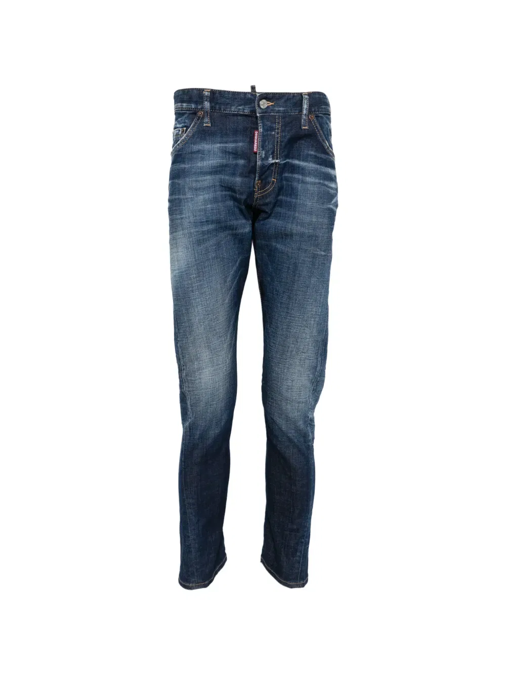 Джинсы с нашивкой и петлями для ремня Dsquared2, синий