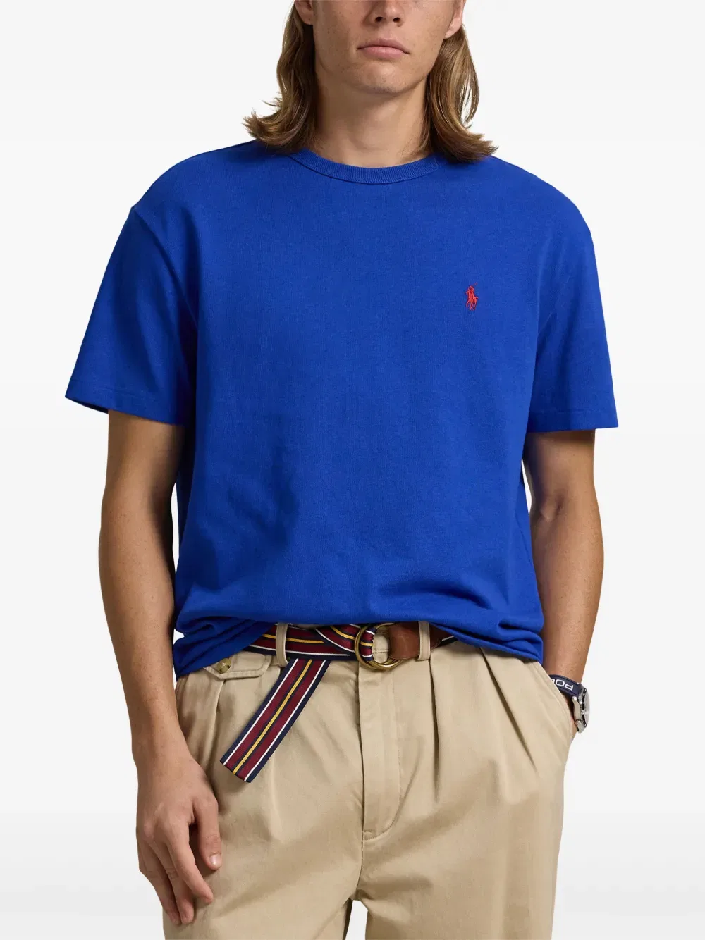 Футболка-поло с вышитым пони Polo Ralph Lauren, синий — фото 3