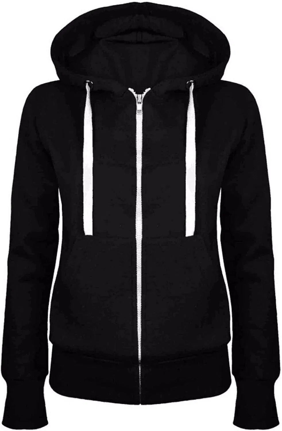 Женская худи на молнии, легкая, черная
