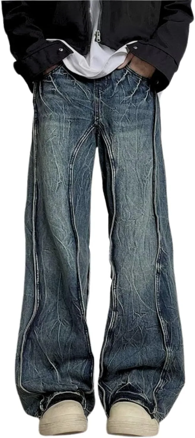 

Джинсы Baggy для женщин и мужчин, прямые, деним, Y2K PEAINJ