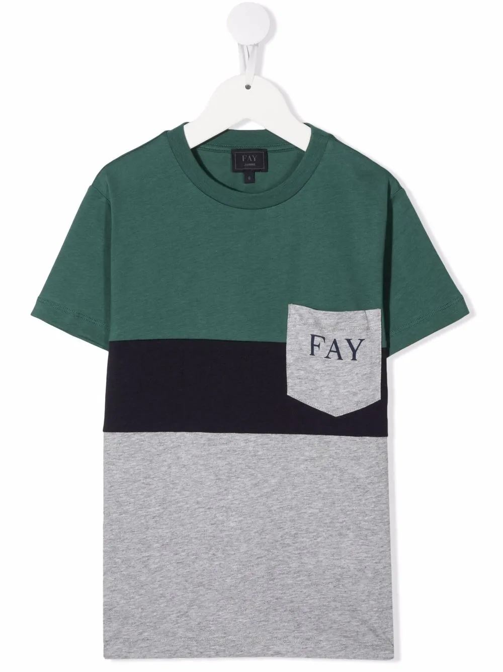 

Футболка в стиле колор-блок Fay Kids, серый