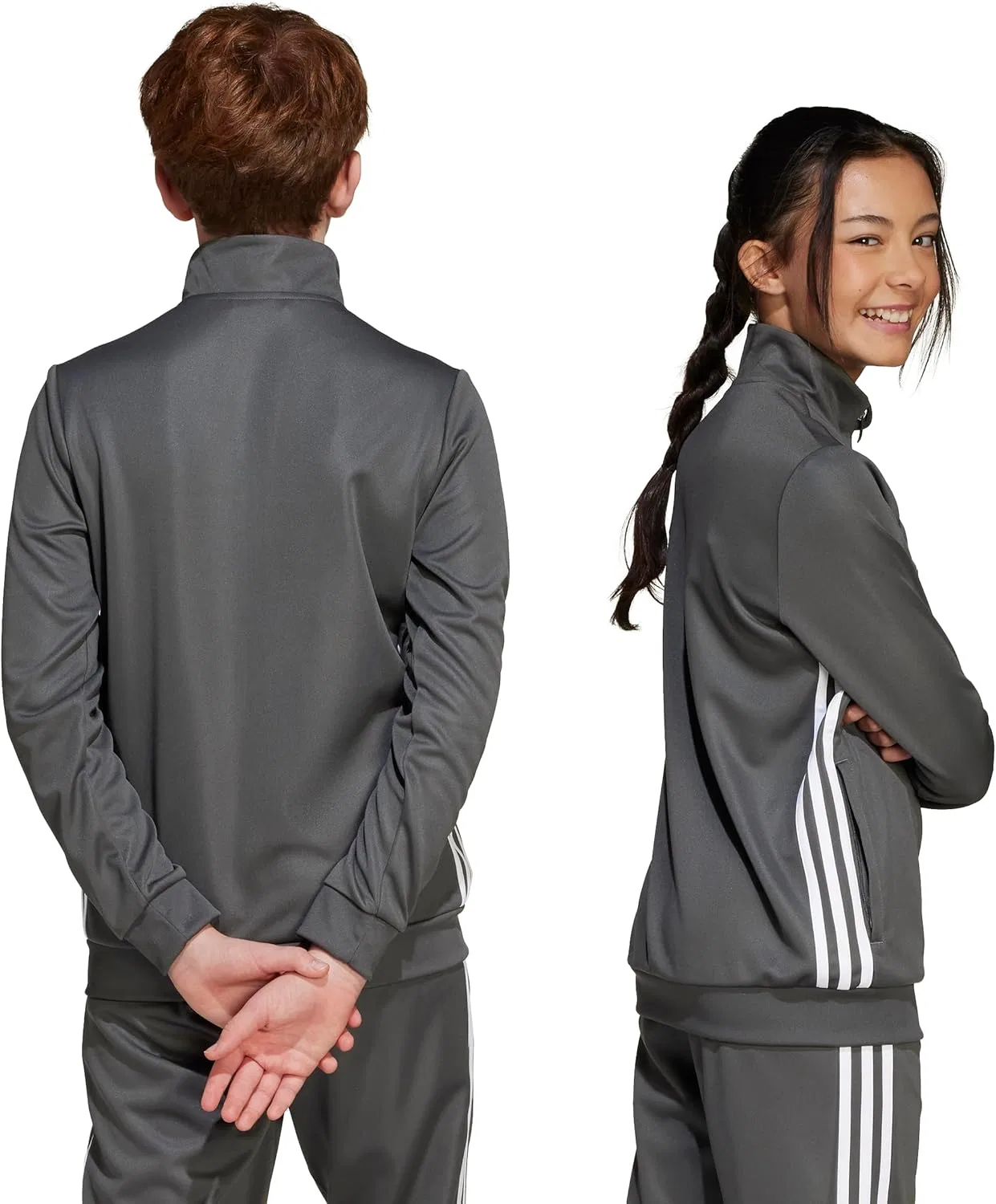 Детская тренировочная куртка adidas Tiro 25 Essentials, серый/белый — фото 4