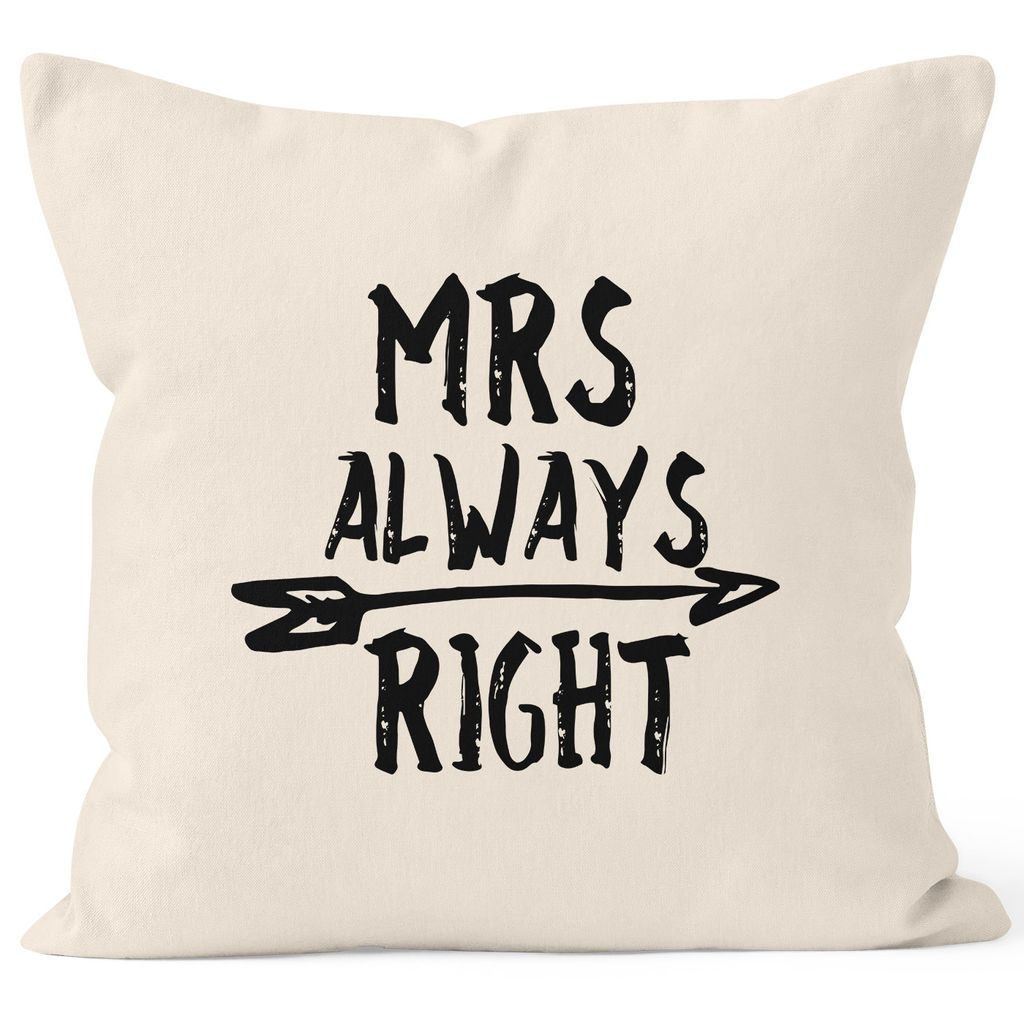 

Чехол на подушку Mrs Always Right, чехол на подушку-партнер, свадебная декоративная подушка 40х40, хлопок MoonWorks натуральный