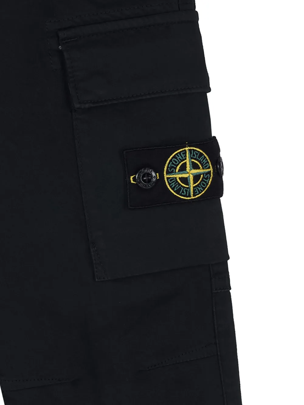 Брюки с накладными карманами Stone Island Junior, черный — фото 4