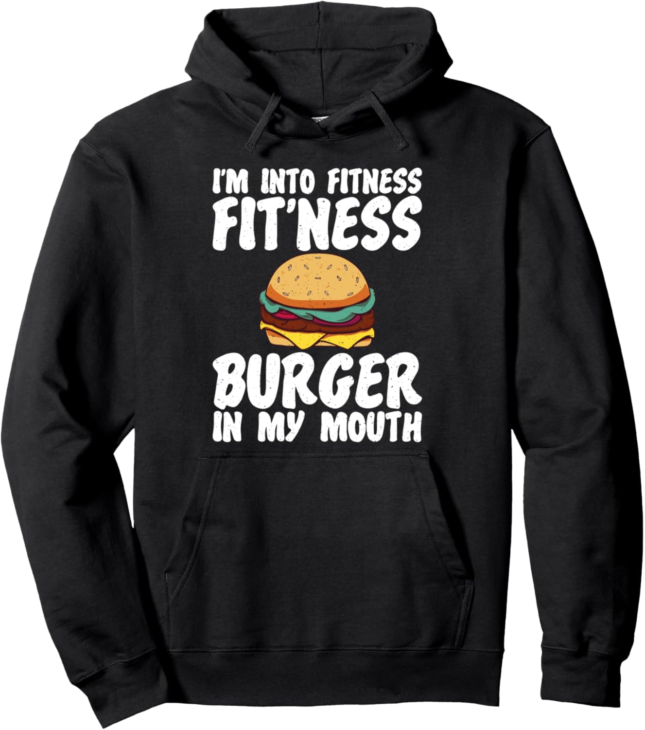 

Я увлекаюсь фитнесом. Забавная толстовка с надписью Фитнес-фуд Burger Lover Gift, черный