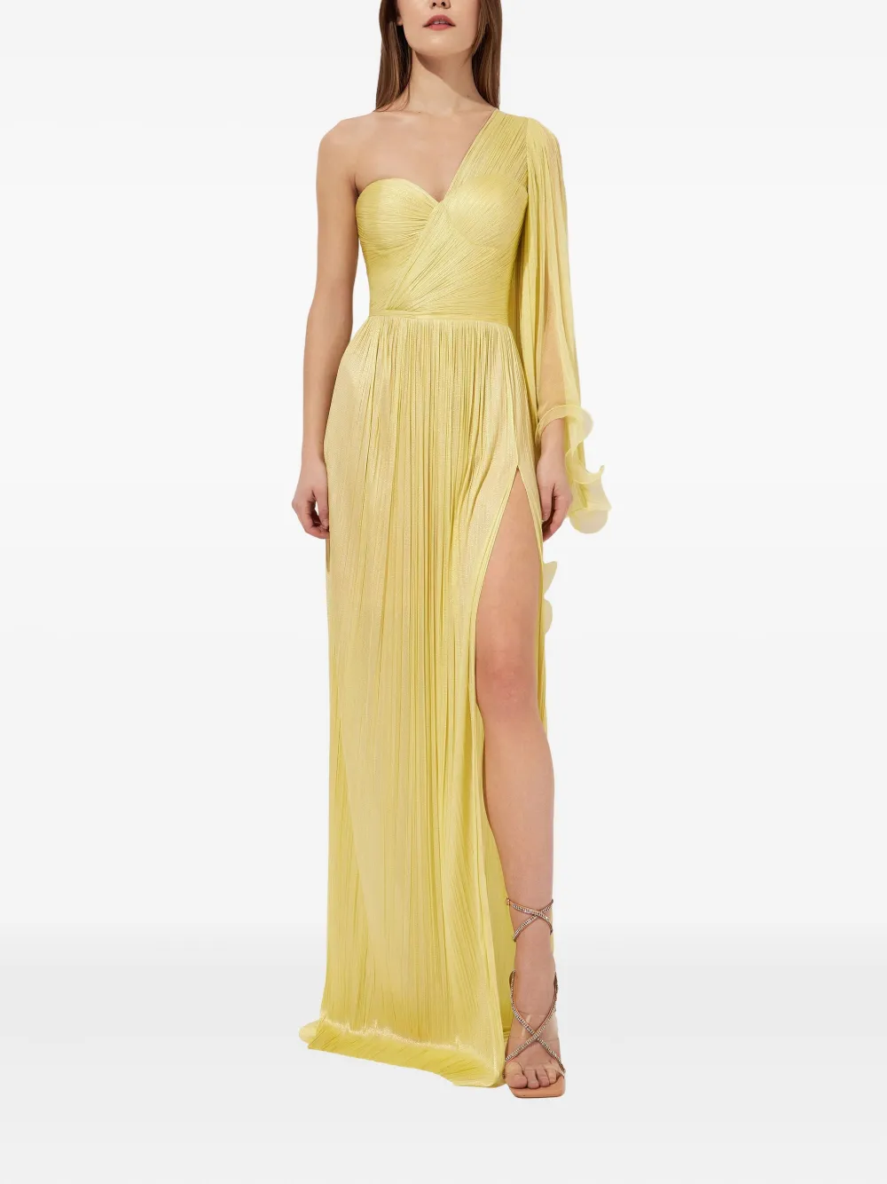 

Платье Anemona на одно плечо с плиссировкой Iris Serban, желтый