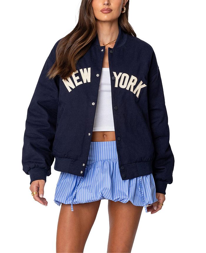 

Куртка-бомбер Big Apple Oversize Edikted, синий
