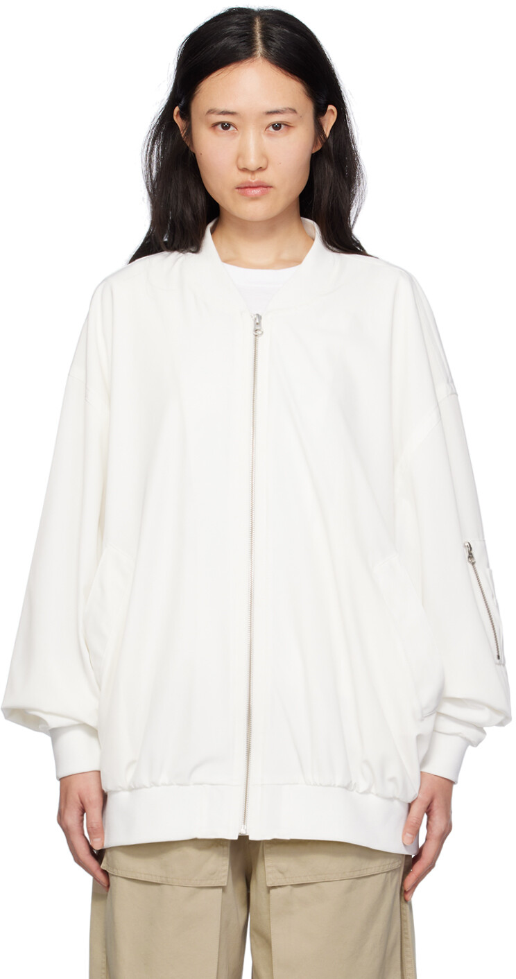 

Белоснежная куртка-бомбер на молнии Mm6 Maison Margiela