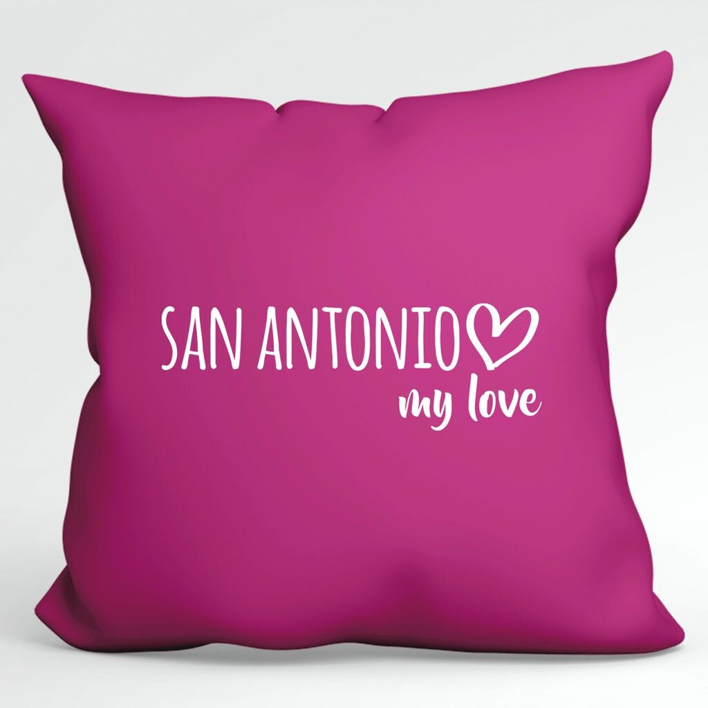 

Подушка Huuraa San Antonio my love декоративная подушка с наполнителем размером 40x40см цвета фуксии для всех поклонников Сан-Антонио США идея подарка для друзей и семьи Hellweg Druckerei