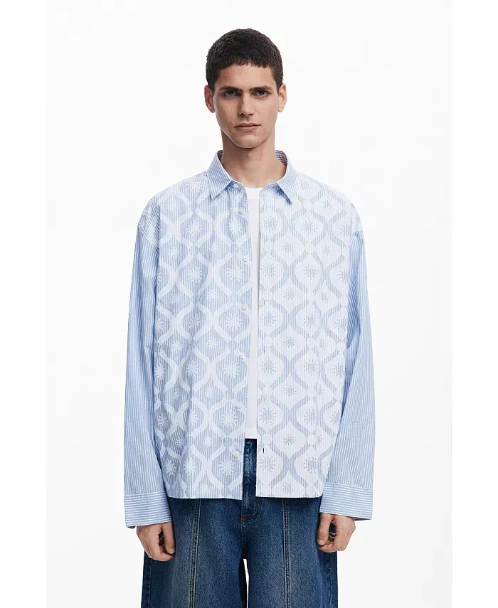 

Мужская полоскатая рубашка с длинными рукавами Desigual, синий