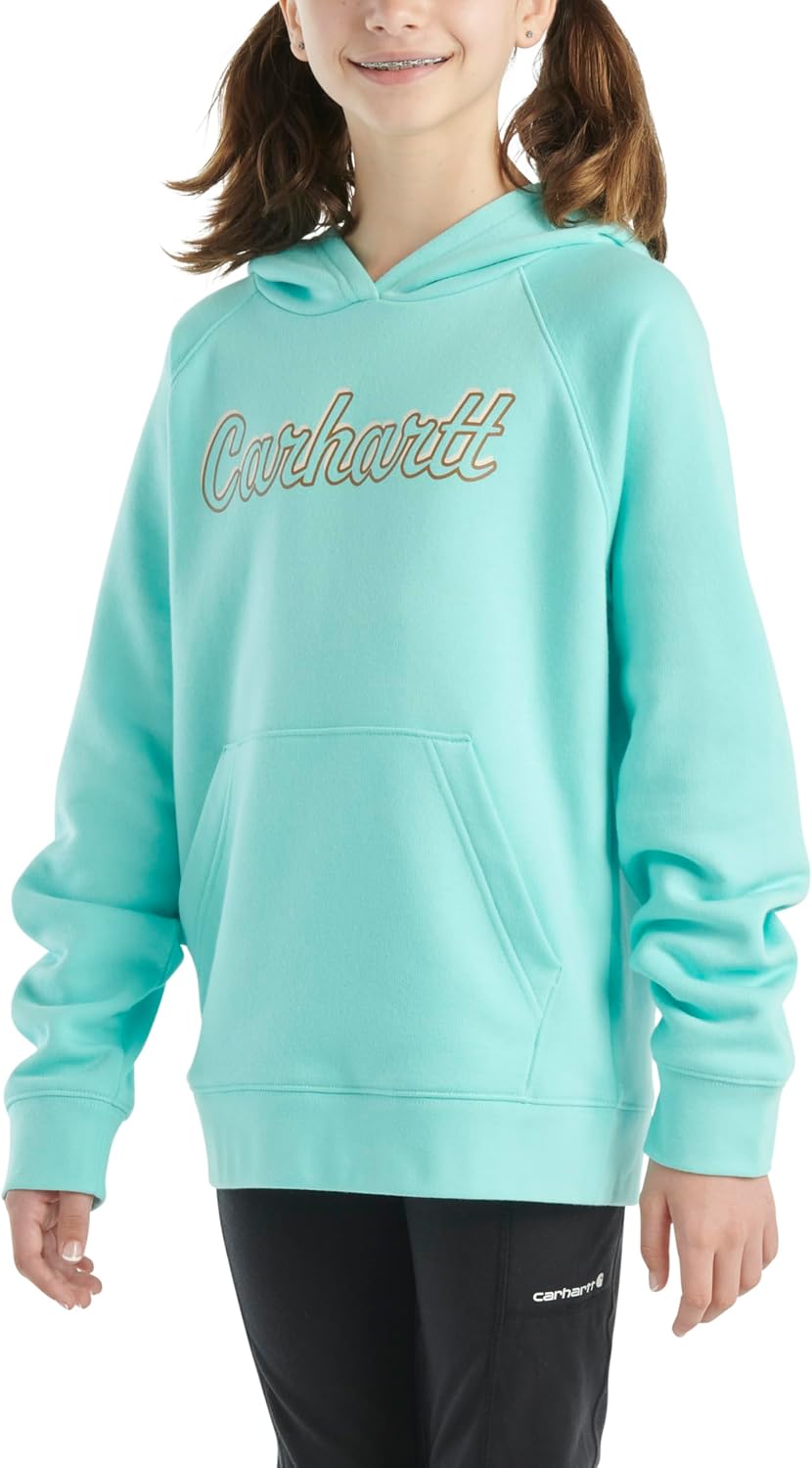 Детская толстовка с длинными рукавами и принтом Carhartt CA7053 для девочек, Aruba Blue — фото 3