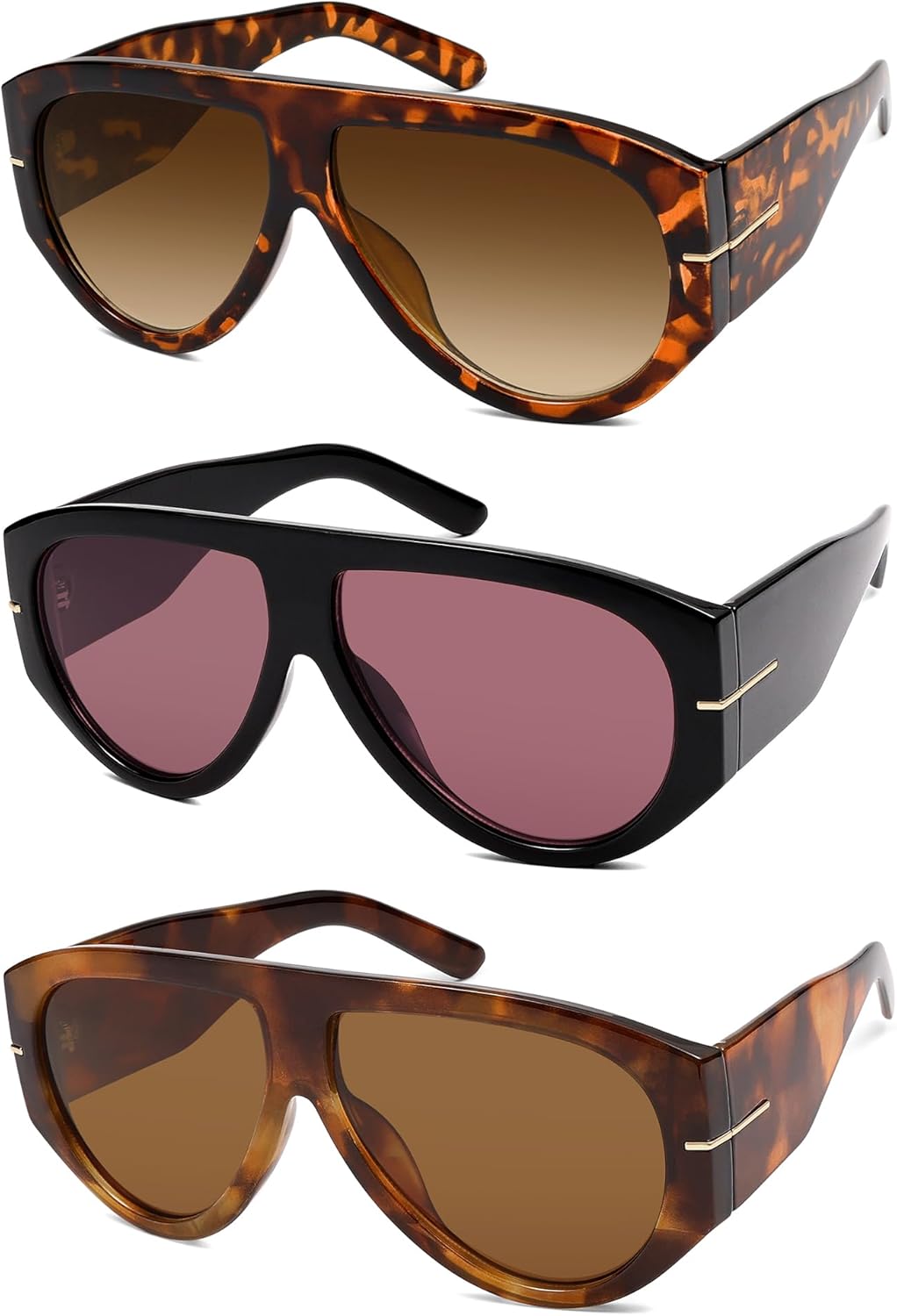 

Большие ретро-солнцезащитные очки-авиаторы для женщин и мужчин, классические винтажные солнцезащитные очки 70-х годов AR82227 HERJOUR, Tortoise/Brown+black/Wine Red+deep Tortoise/Brown