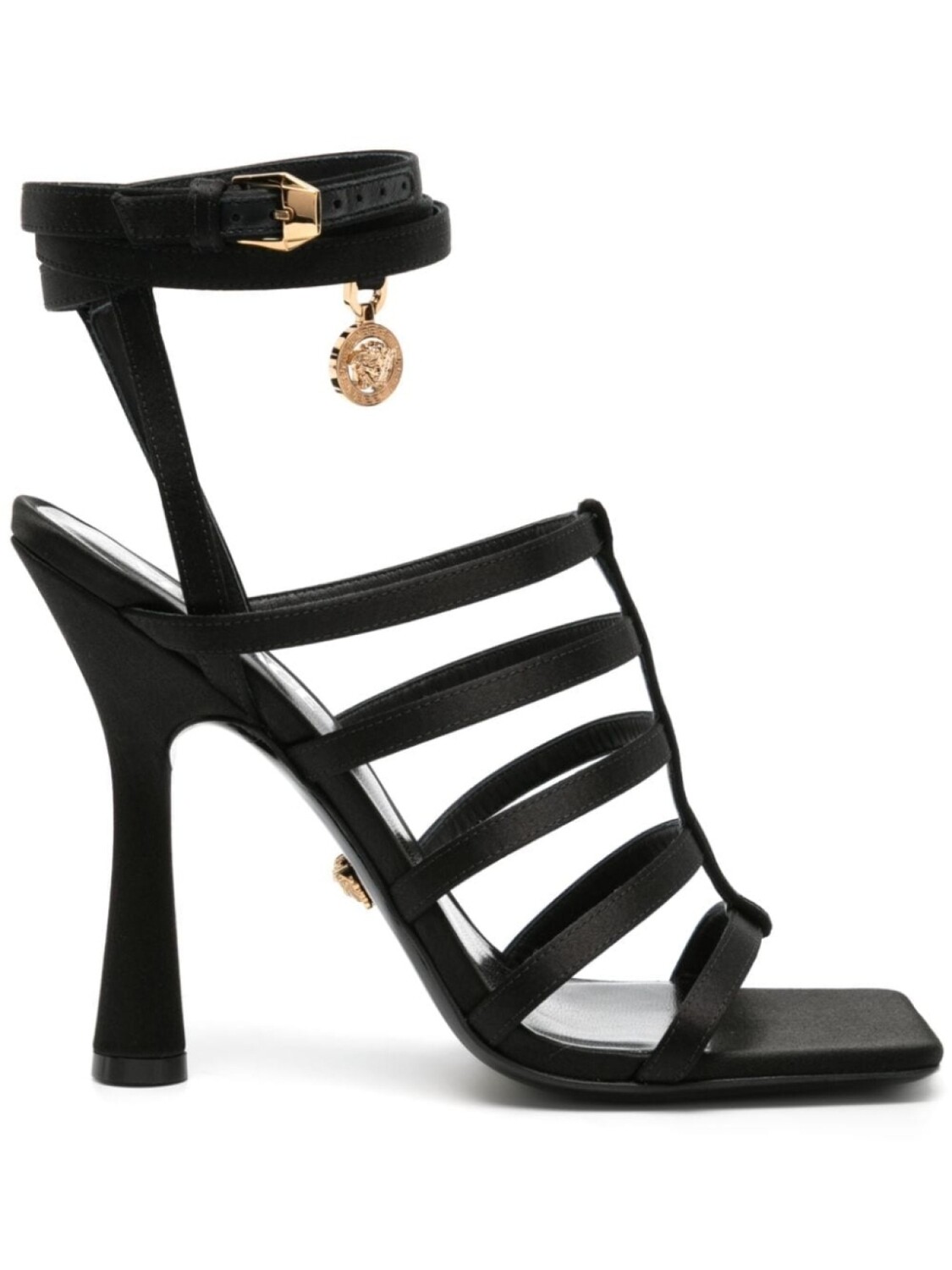 

Атласные босоножки Lycia 110 Versace, черный