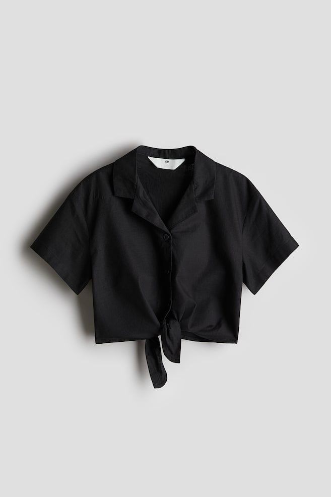 

Короткая блузка с узлом H&M, черный