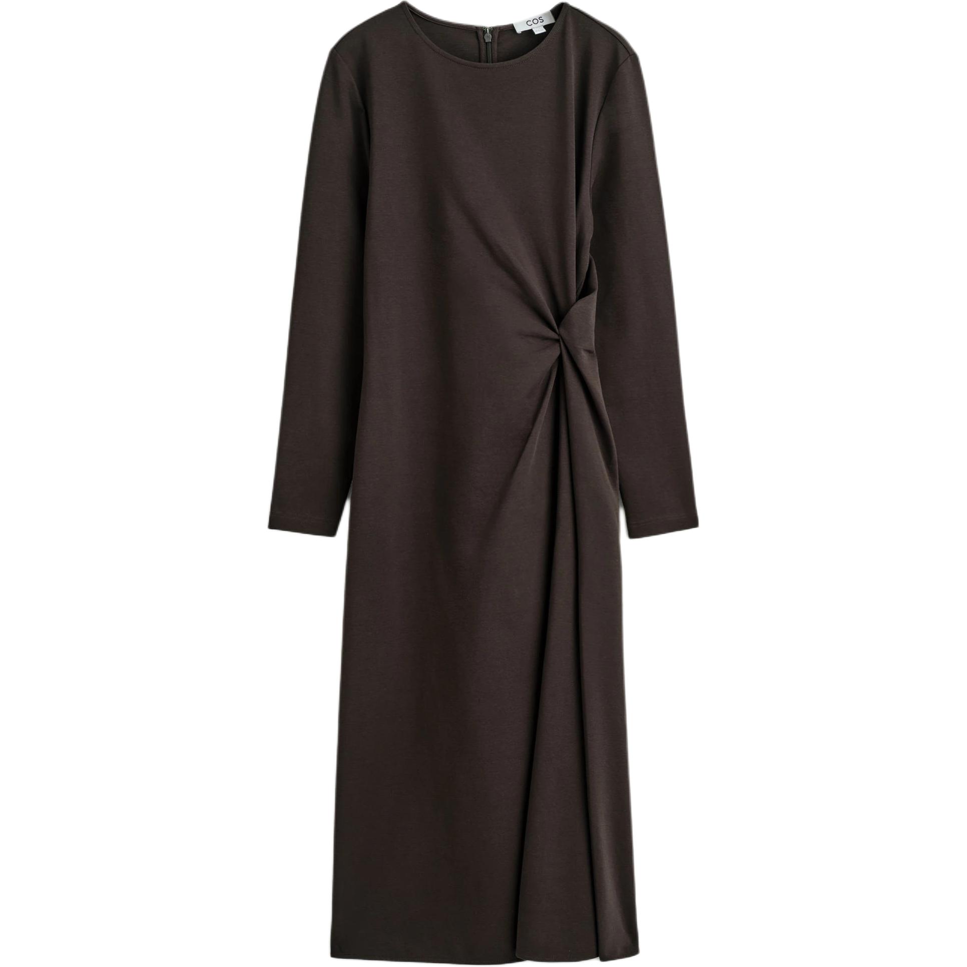

COS Женское платье с длинным рукавом темно-коричневого цвета