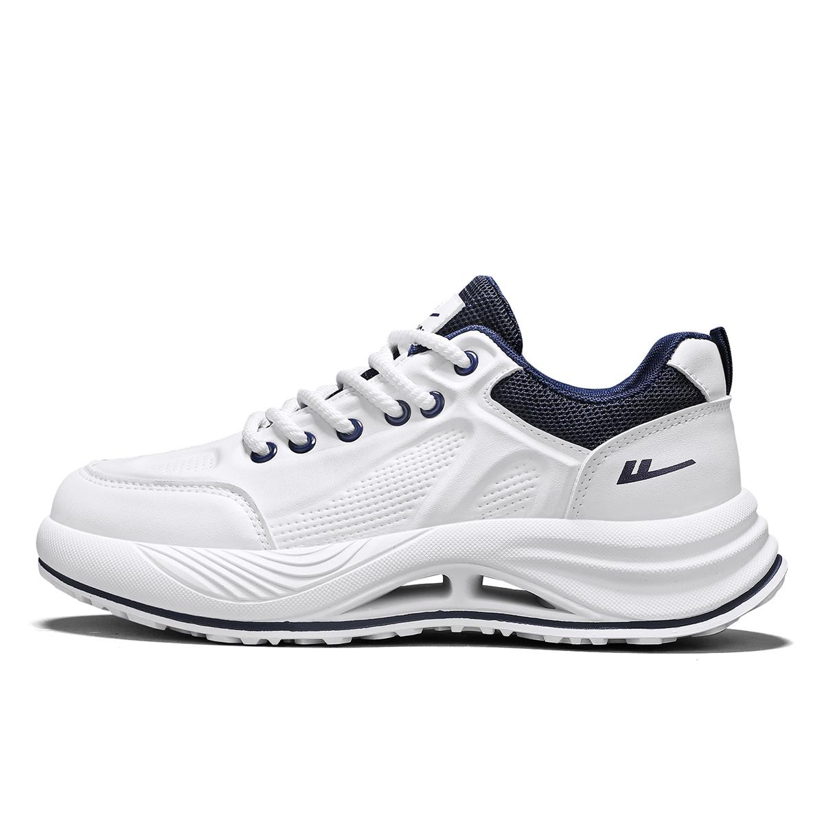 

WARRIOR Износостойкие нескользящие низкие повседневные кроссовки мужские белый тёмно-синий, цвет White Dark Blue