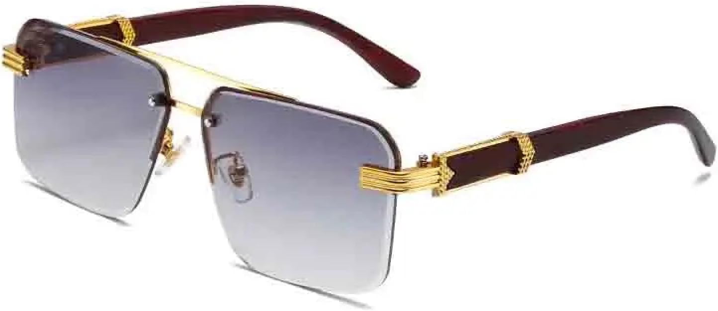 

Винтажные, модные, классические, роскошные солнцезащитные очки с двойной перемычкой для мужчин и женщин, для путешествий и вождения, защита от УФ-излучения UV400 TKKTLLT, Brown Gradient Gray