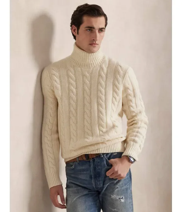 Шерстяная водолазка regular fit Polo Ralph Lauren, кремовый