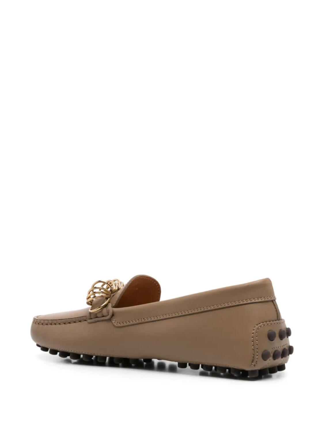 Кожаные мокасины Tod's с кольцевой фурнитурой, коричневый — фото 3