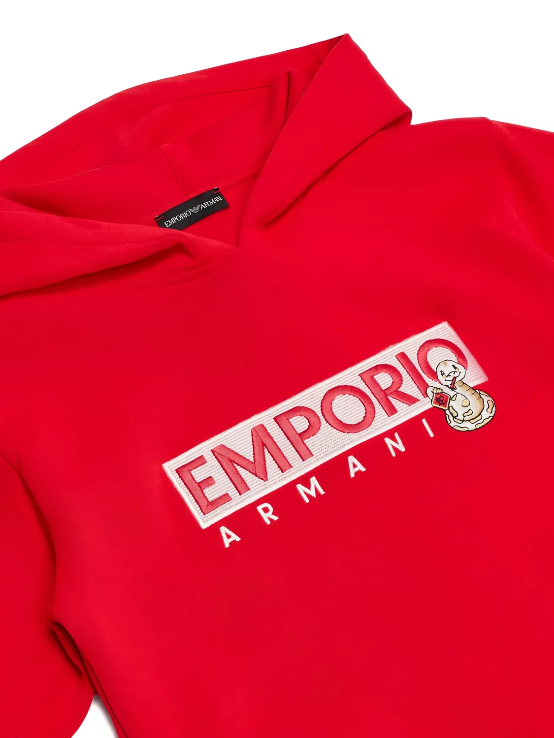 Платье с короткими рукавами и капюшоном Emporio Arмужскi Kids — фото 3