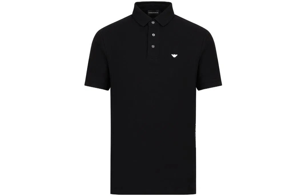 Поло мужское SS23 Black EMPORIO ARMANI, Dark Black