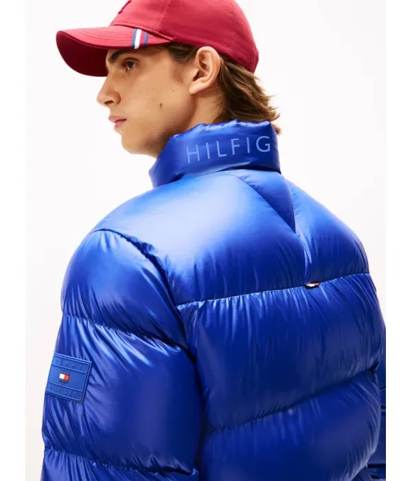 Блестящая пуховая куртка regular fit Tommy Hilfiger, васильковый — фото 4